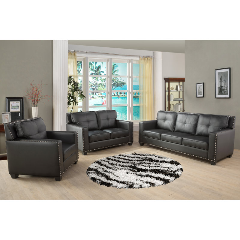 3 Piece Faux Leather Living Room Set